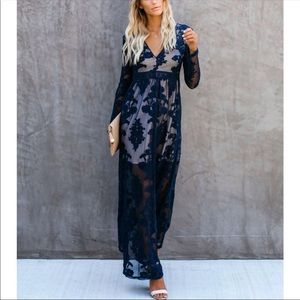 •VICI Navy Lace Maxi•